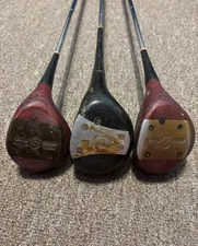 3 Antique Gold Clubs For Wall Decor Man Cave