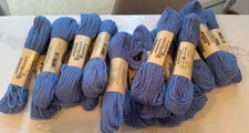 22 Brunswick Needlepoint TAPESTRY WOOL Skein 40 yd 1709 Medium Blue Skeins LOT 2