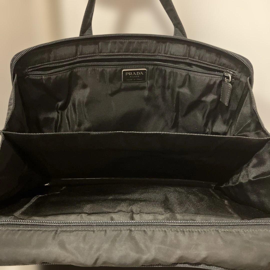 Prada Nylon Business Tote Bag Black Italian Designer Work Briefcase Handbag thumbnail 2