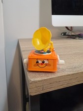 Rare Vintage TOMY Wind Up Gramophone Record Player Toy Figure 1980s Works