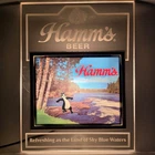 Vintage 1985 Hamm's Beer Bear Dipping Toe In Water Lake Lighted Wall Sign Bar