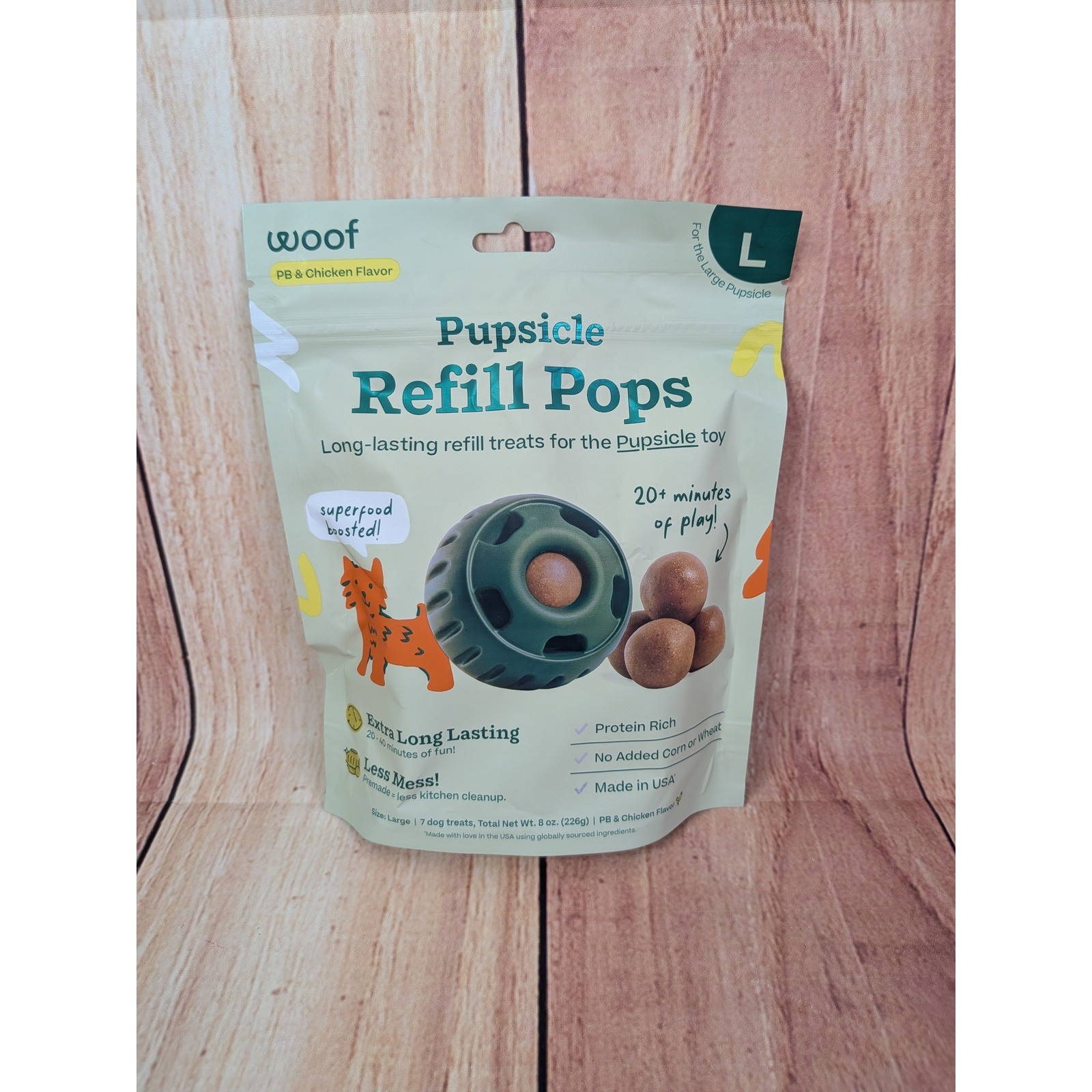 Woof Pupsicle Refill Pops PB Chicken Flavor Long Lasting Dog