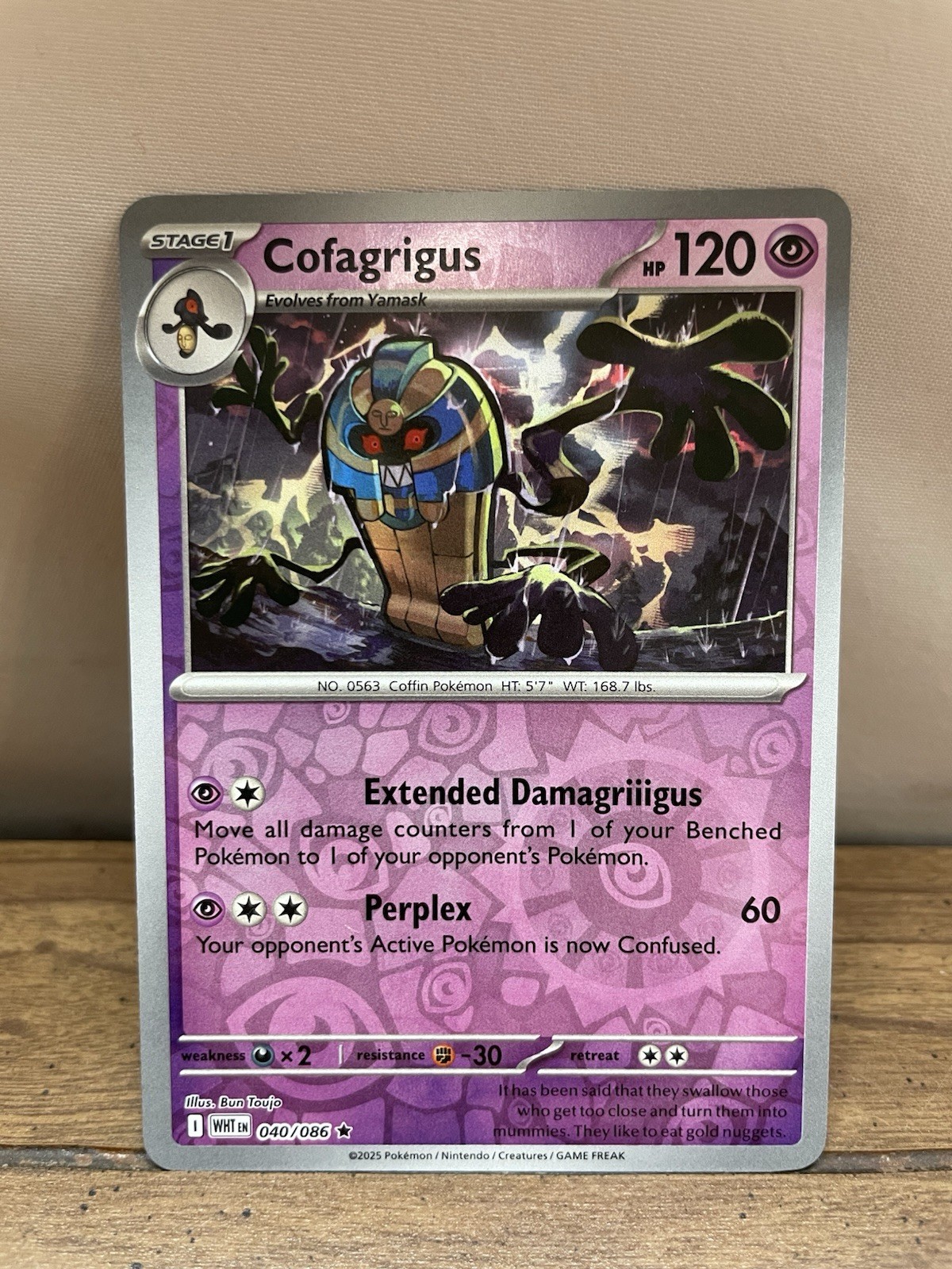 Cofagrigus 040/086 Sv: White Flare Reverse Holo