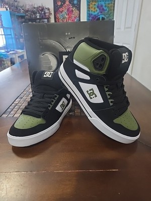 NEW! Size 9 DC Shoes   Men's Pure High Top Olive/Black/White Skater Womens 10.5
