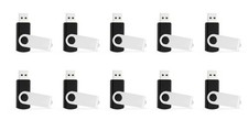 Lot of 10 16GB USB 2.0 Flash Drive Memory Stick Fold Swivel Thumb New Black