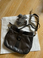 AIGNER Vintage Tasche, Leder, Dunkelbraun, 2 Schultergurte!