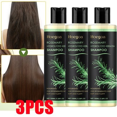 3PCS Organic Rosemary Shampoo Strengthen Hair Root Repair Split Ends Dry Hair