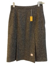 1940's New w/Tags Post WWII Pleated A-line wool skirt Herringbone WPL Union Tag