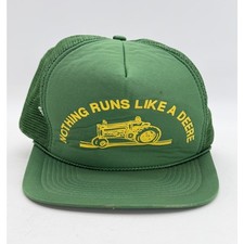 Vintage 1980s John Deere Nothing Runs Like A Deere Trucker Snapback Hat RARE