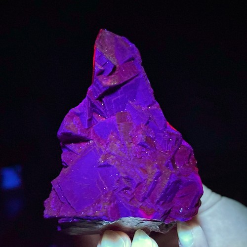 333G Natural Black Rose Fluorescent Cube Fluorite Specimen/Glow Under UV Light - Picture 3 of 21