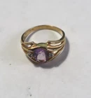 10k  Gold Ring Purple Spinel With 2 Diamonds Size 7  3 Grams