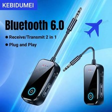 Bluetooth 6.0 AUX Audio Transmitter Receiver 2 IN 1 Wireless Adapter 3.5MM