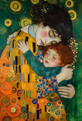 Gustav Klimt Signed Oil Painting on Canvas 20x28 in Art Nouveau ..