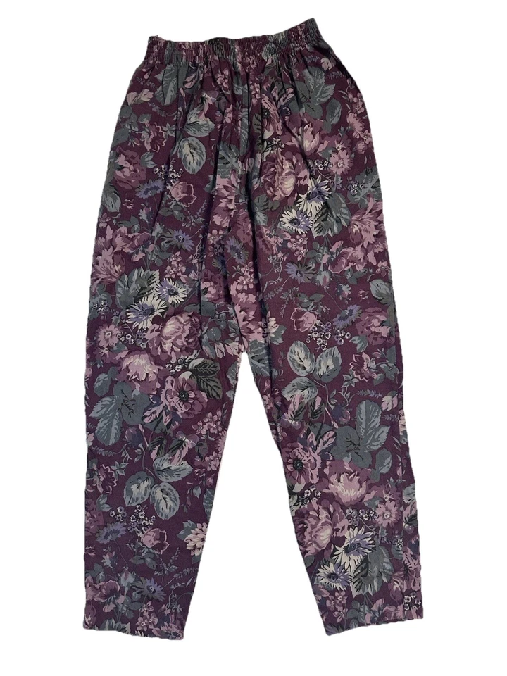 Pantalones De Colección Laura Ashley Cintura Alta Patrón Floral Abuela Cottage Mezcla Lana 12 Foto 2 de 4