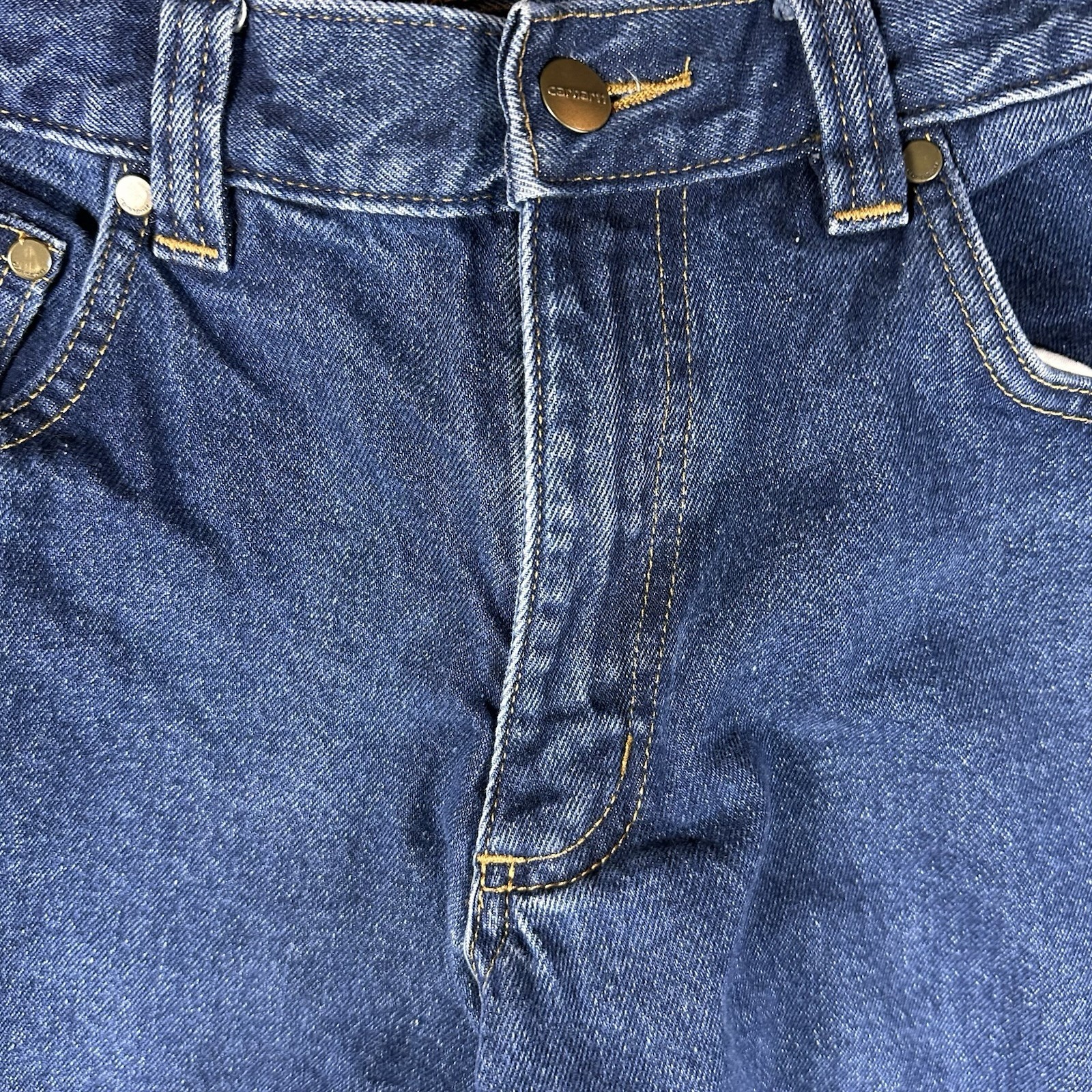 Carhartt Jeans Mens 33x32  (32x31) Blue Straight Relaxed Fit Dark Workwear thumbnail 5