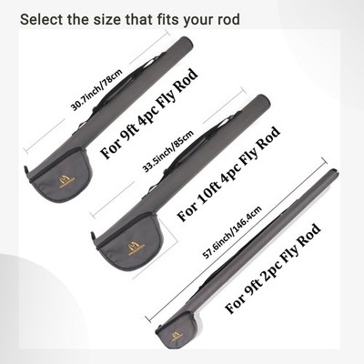 Maximumcatch Fly Fishing Rod Case with Reel Pouch, Complete Protection Bag, 9FT 2/4 Pieces Rod, Single (Gray, 9' 4sec)