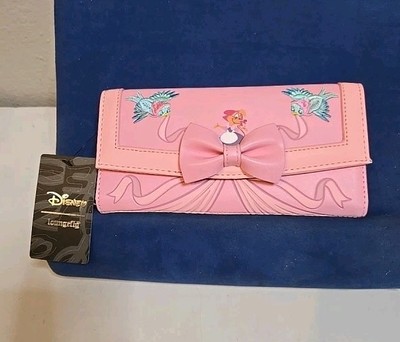 Disney Loungefly Cinderella Long Wallet 70th Anniversary Pink Dress NWT 
