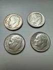 LOT of four 1964 Roosevelt Dime 90% Silver