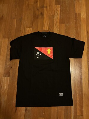 Grizzly Griptape Bear Short Sleeve Tee Red Black Flag Graphic T-Shirt Medium