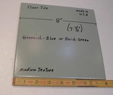 1 pc.  Greenish-Blue or Bluish Green:  Floor Tile 8" X 8" Medium Textured, USA
