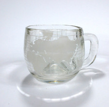 Vintage Nestle Nescafe Etched Clear Glass Wor...