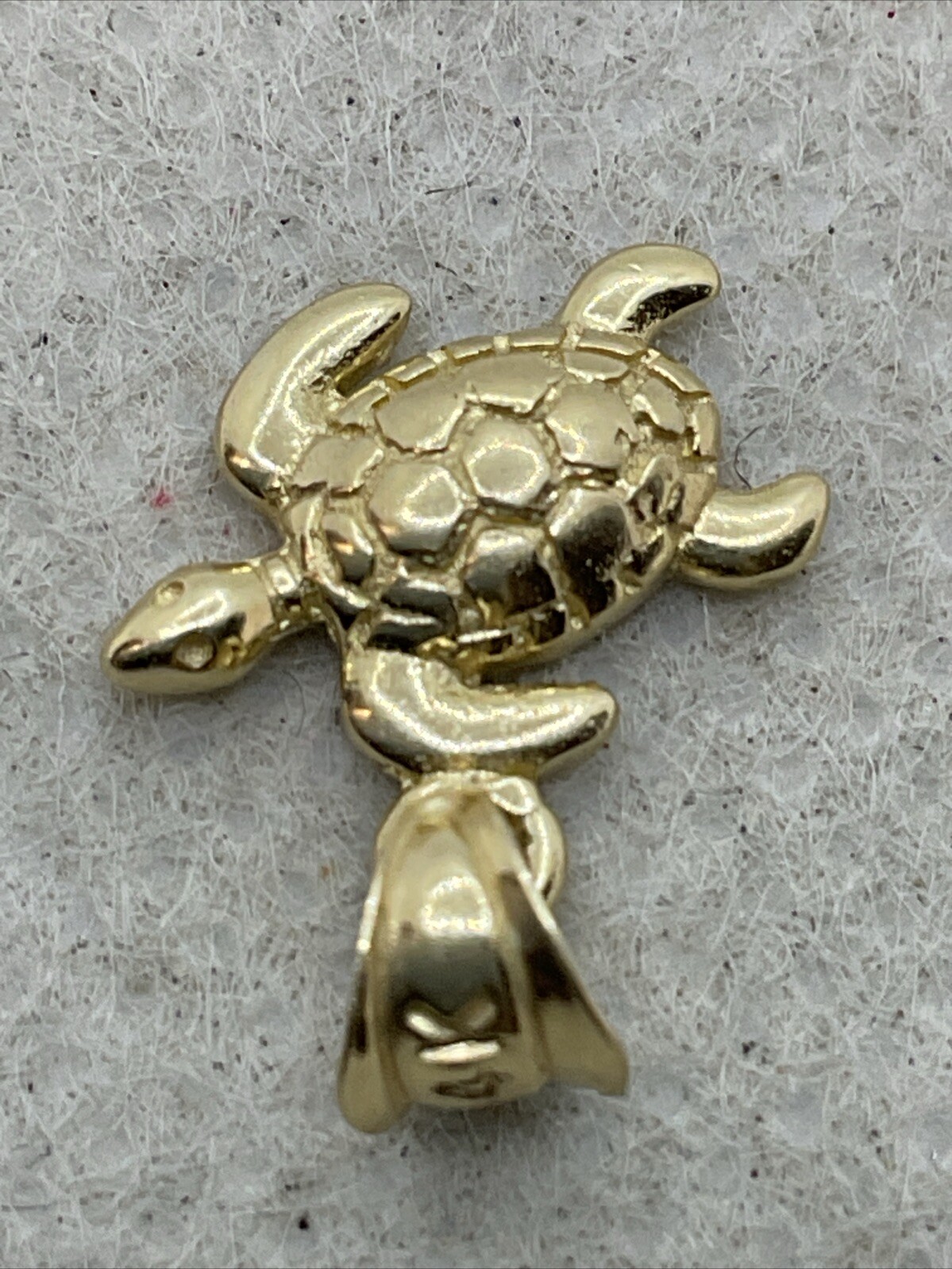 Solid 14K Yellow Gold Tiny TURTLE Charm Pendant (… - image 6