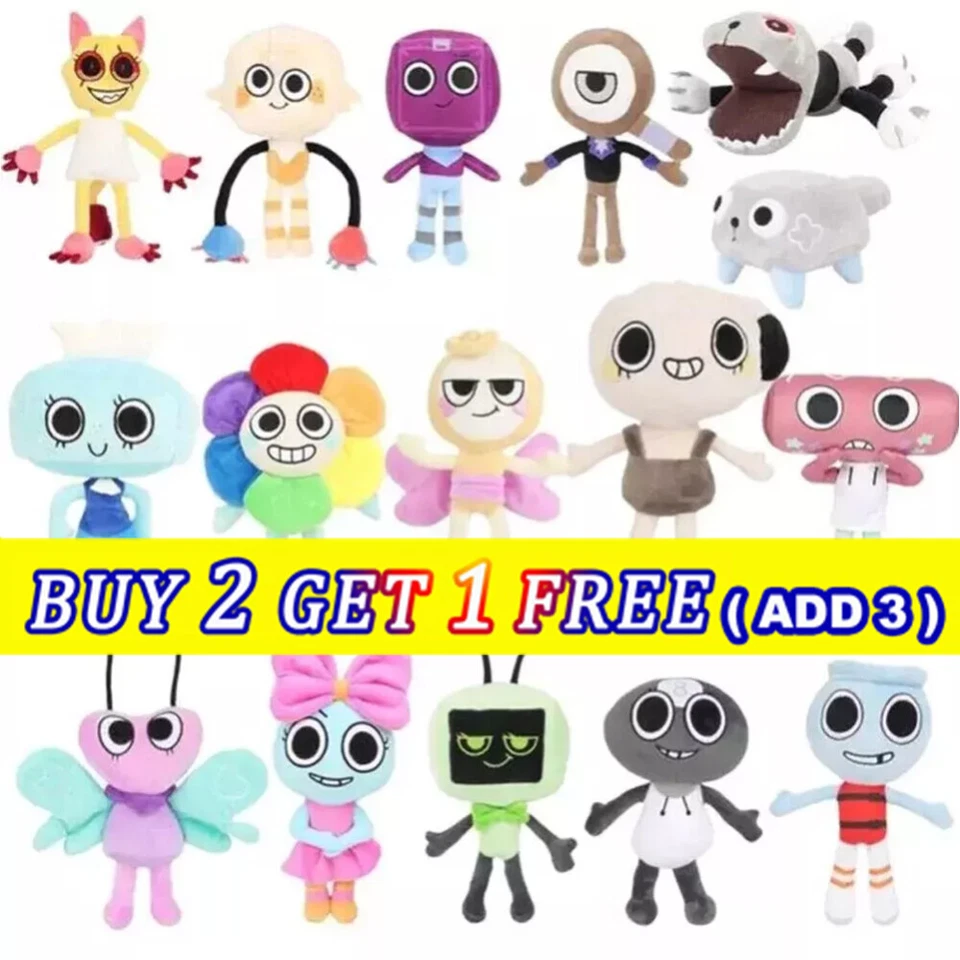 Dandy'S World Plush Pebble Finn Flutter Dandys World Plushie Horror Game Soft