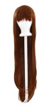 40'' Long Straight with Short Bangs Auburn Brown Cosplay Wig NEW