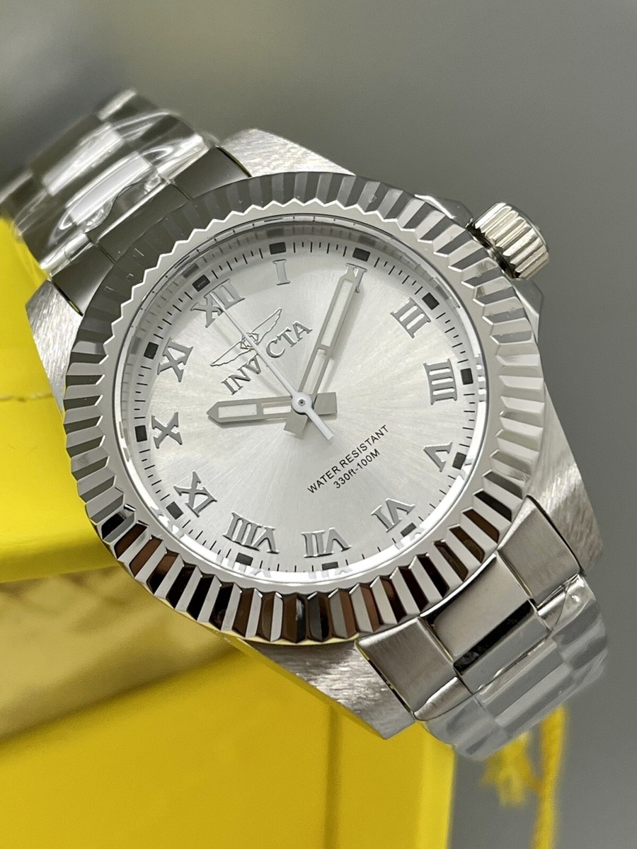 Invicta Women 34mm Swiss Pro Diver Triple Silver 