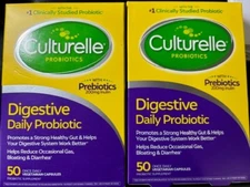 Lot of 2 Culturelle Digestive Daily Probiotic - 50 Caps - Expire 04/27 & 2/27