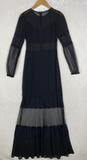 Express Maxi Dress Womens 0 Tall Black Lace Romantic Whimsigoth Fairy Grunge