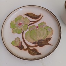 Denby Langley Troubadour Salad Plate Stoneware Pottery Floral Green Pink Flower