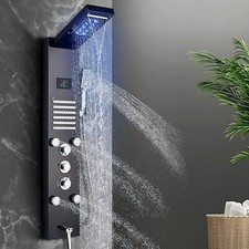 ELLO ALLO Oil Rubbed Bronze LED Shower Panel Tower Rain Massage System Spray Jet