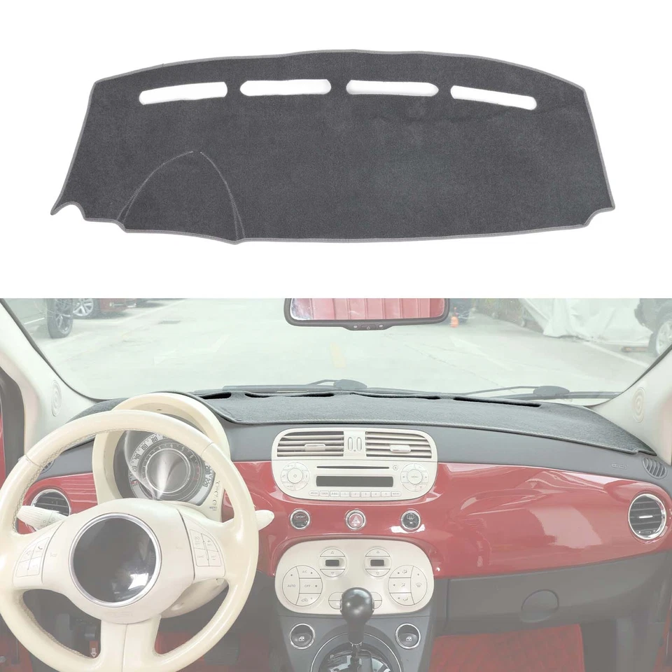 Sun Protector Dashboard Mat Dash Cover Pad For Fiat 500 Abarth 595 695 2008-23 - image 2 of 4