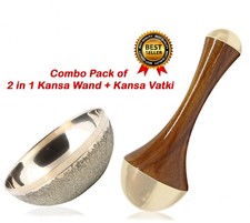 Combo Pack of Kansa Vatki Kansa Wand Massager Deep Relaxation Healing Tools