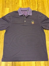 Cutter & Buck - 2016 Oakmont US Open - Purple & Black Stripe Golf Shirt - Size L