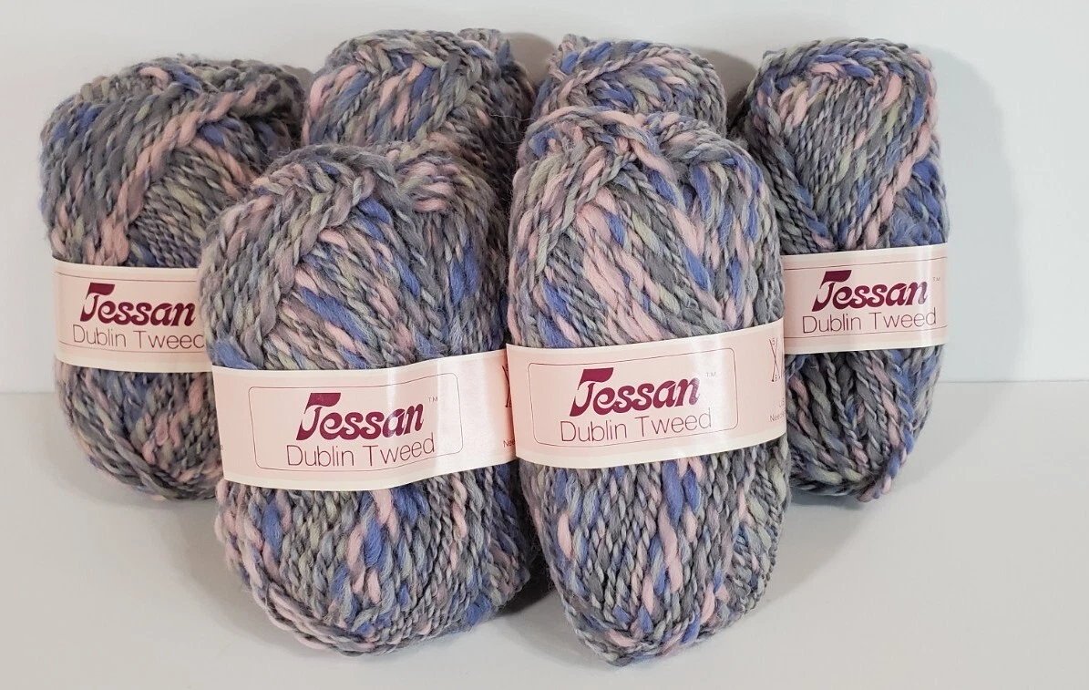 Vintage Jessan 100 Pure New Wool Yarn Same Lot Holland 55 Yards 6 Skeins NOS
