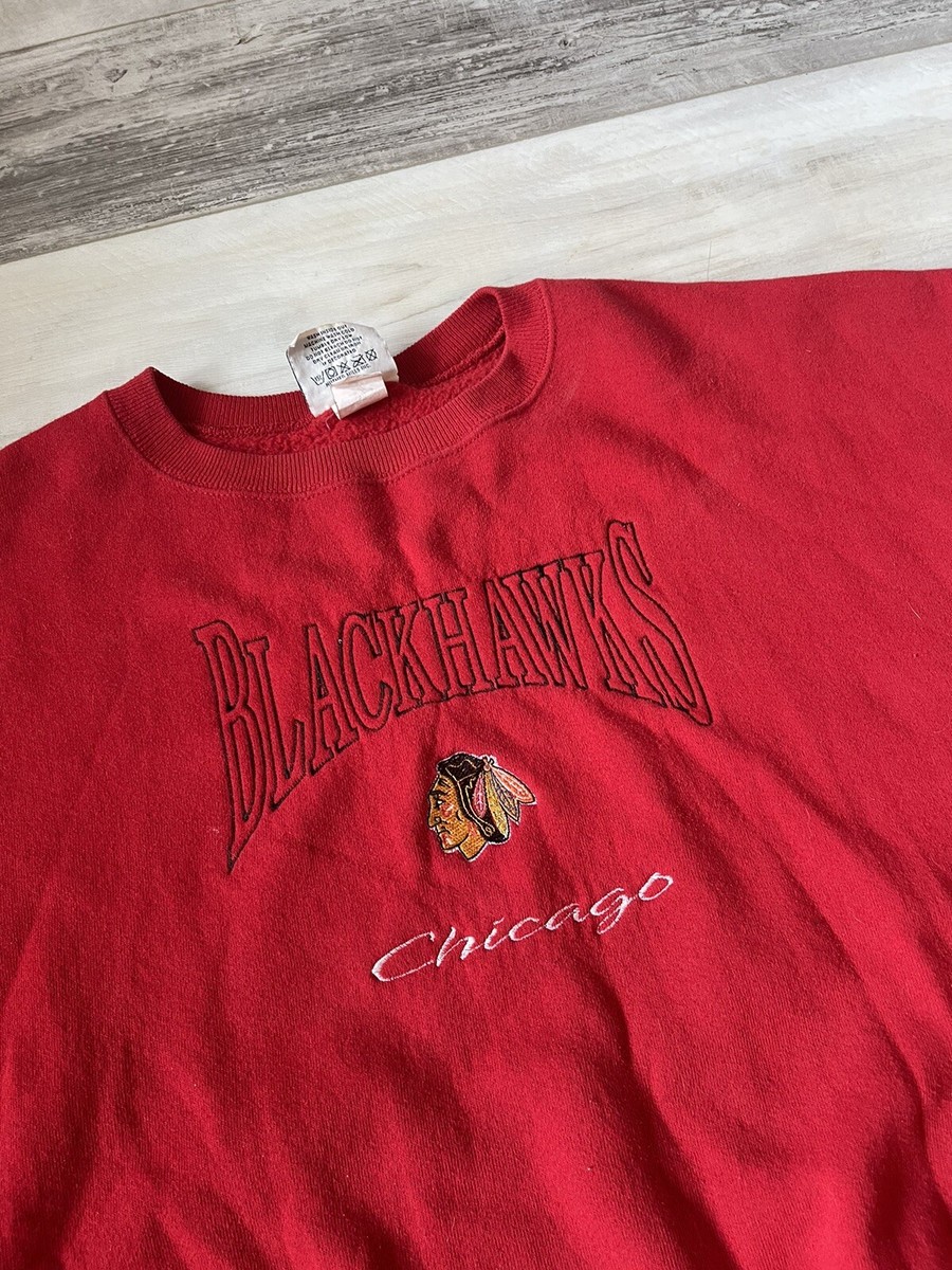 Sweat Vintage Lee Sport Chicago Blackhawks – Rouge, Taille M