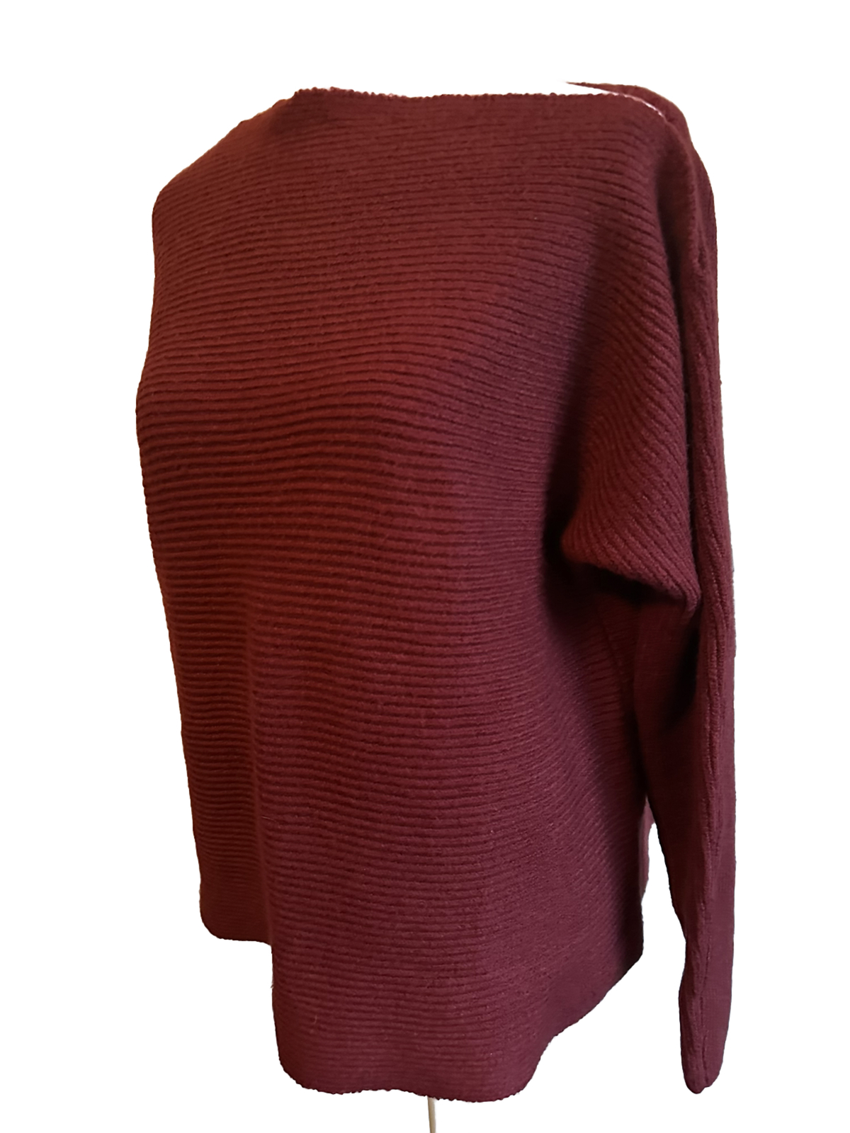 Nordstrom Treasure Bond Sweater Off Shoulder Ribbed Burgundy Red