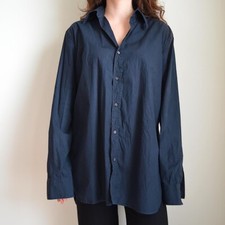 Yves Saint Laurent Navy Blue Men s Button Down Shirt