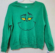 The Grinch Women's Green Holiday Graphic Pullover Sweatshirt Size L BRAND NEW
