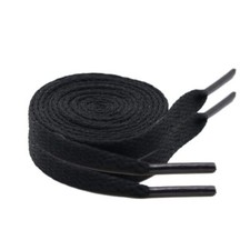 2 Pair Flat Shoe Laces For Sneakers, 5/16  Wide Shoelaces 20inch 50cm Black