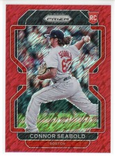 2022 Panini Prizm FOTL Red Shimmer Prizm #86 Connor Seabold RC (Red Sox)/7