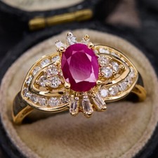 925 Sterling Silver Natural Ruby Gemstone Women's Ring Gift For Lover