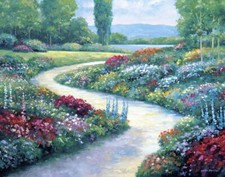 Ceramic Backsplash Tile Mural Garden Kitchen/Bathroom/Shower - Lakeside Path