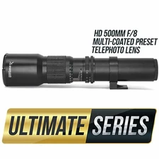 ULTIMAXX High Definition Multi-coated 500mm f/8 Preset Telephoto Lens