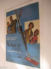 vintage Parker 17 Student Fountain Pen Ad old 1959 designed by Pierre Couronne
