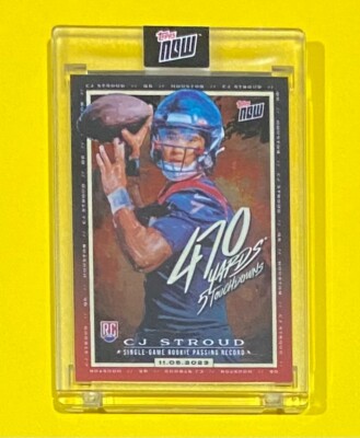 2023 Topps Now Football CJ Stroud RECORD BREAKING ROOKIE CARD Texans #CJ1 RC  