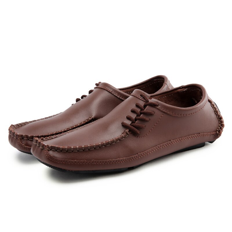 Summer Men's Leather Loafers Moccasin Breathable Comfortable