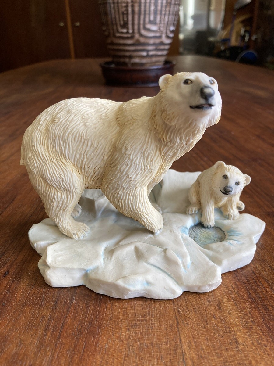 Vintage Boarder Arts 1986 WWF Polar Bear &cub 'Endangered Species